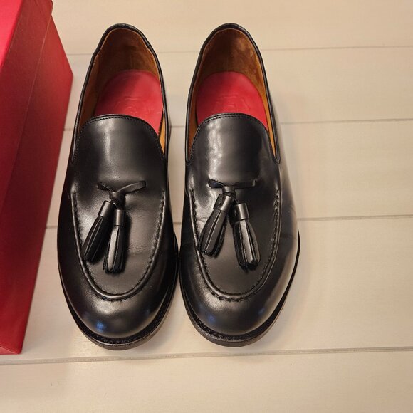 Grenson Black Leather Merlin Tassel Loafers - 10 UK/11 US